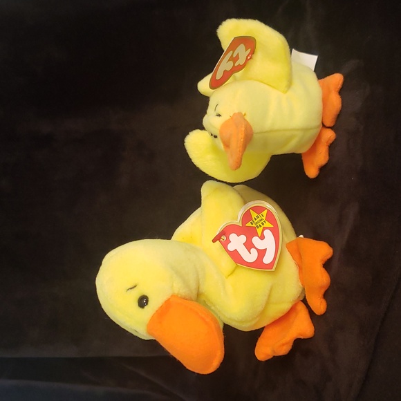 Ty Other - Vintage 1993 Ty Beanie Baby QUACKERS the Duck and Teeny Beanie QUACKS